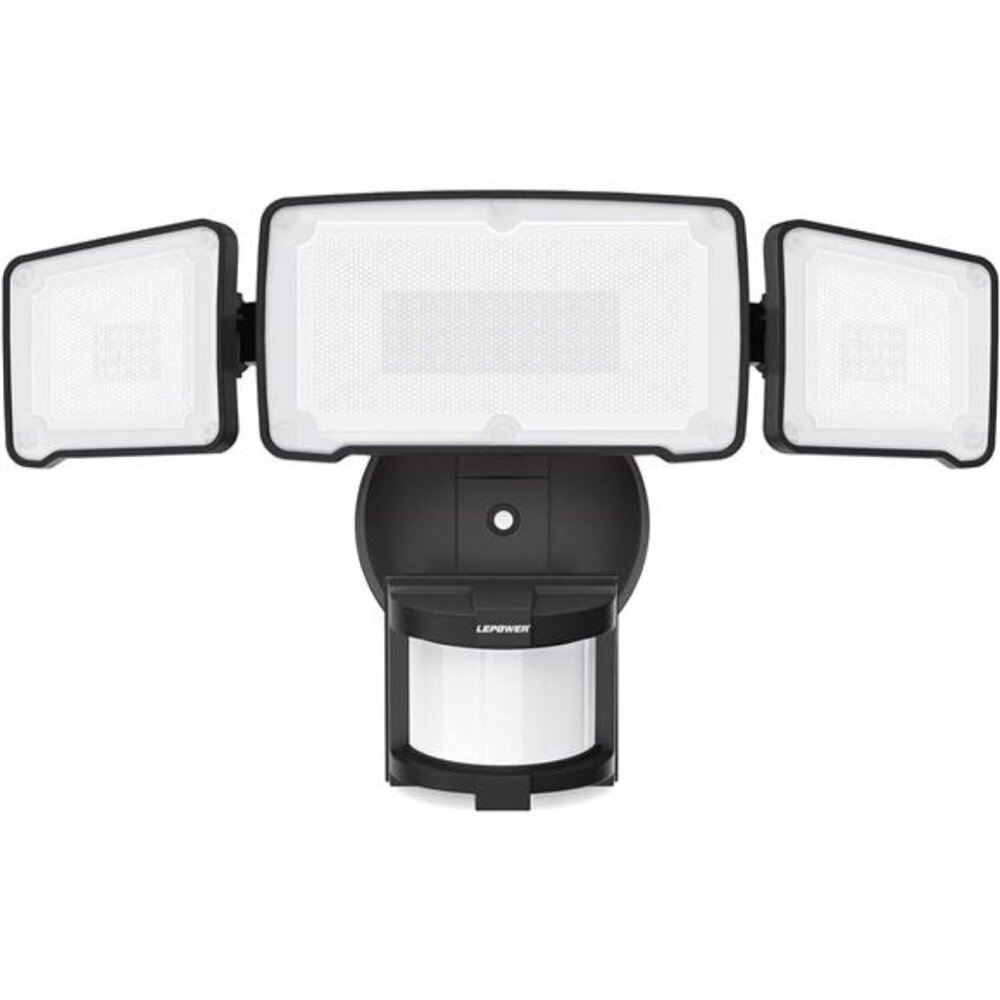 LED Motion Sensor Security Lights, 3 Head Motion Detected, 38W,4200LM,Waterproof